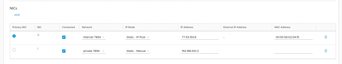 Screenshot of assigning network adapters.