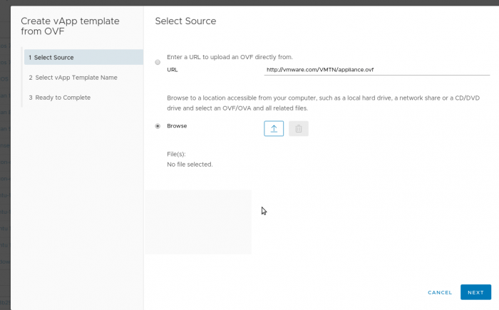 Screenshot of adding a source file.