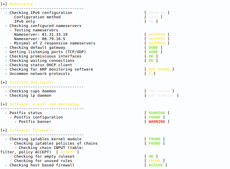 Software analysis screenshot